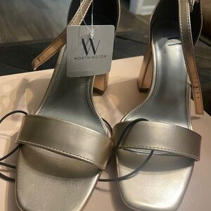 Worthington Womens Becklyn Heeled Sandals Rose Gold Size 6M